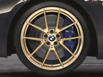 19" en 20" Y-Spaak 763M, M Performance met sportbanden, Frozen Gold, zomerwielenset - BMW 3 en 4 Serie  (F80,82, 83)
