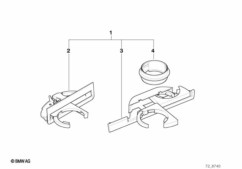 Accessoire cuphouder voor/achter