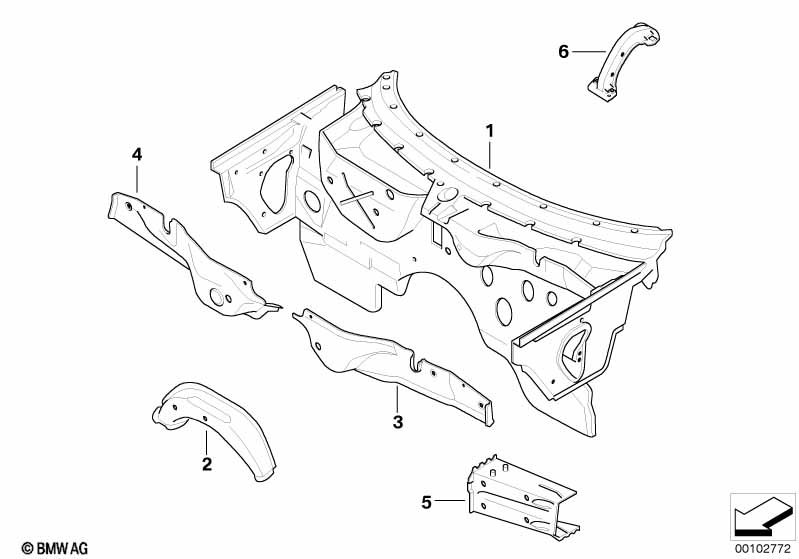 Frontwand, onderdelen