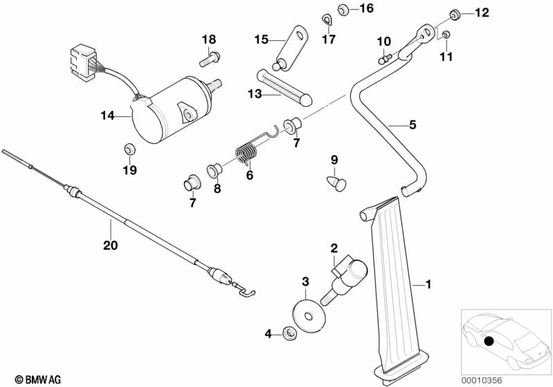 Voetpedal rijden-potentiometer