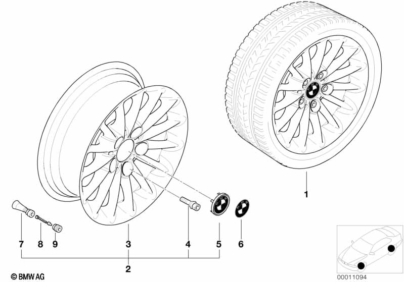 BMW wiel lichtmetaal radiale spaak 48