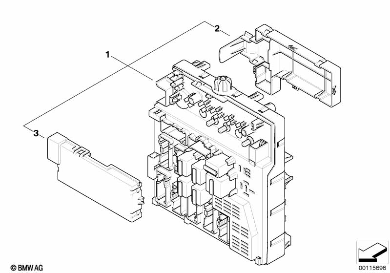 Onderdelen v zekeringkast interieur