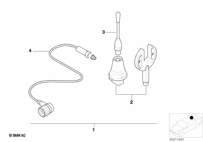 Inbouwset telefoondakantenne