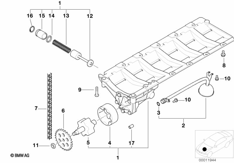 Olievoorziening/Oliepomp m aandrijving