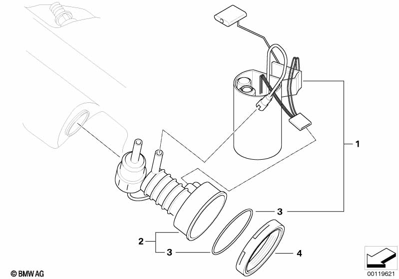 Brandstoffilter/pomp/niveausensor