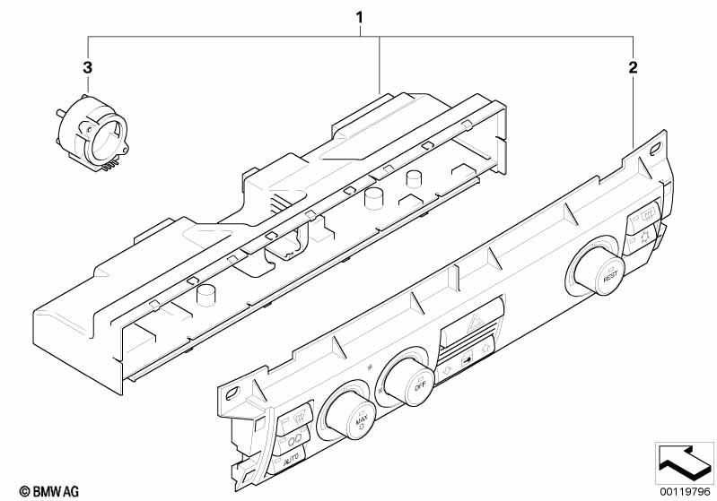 Bediening automatische airconditioning