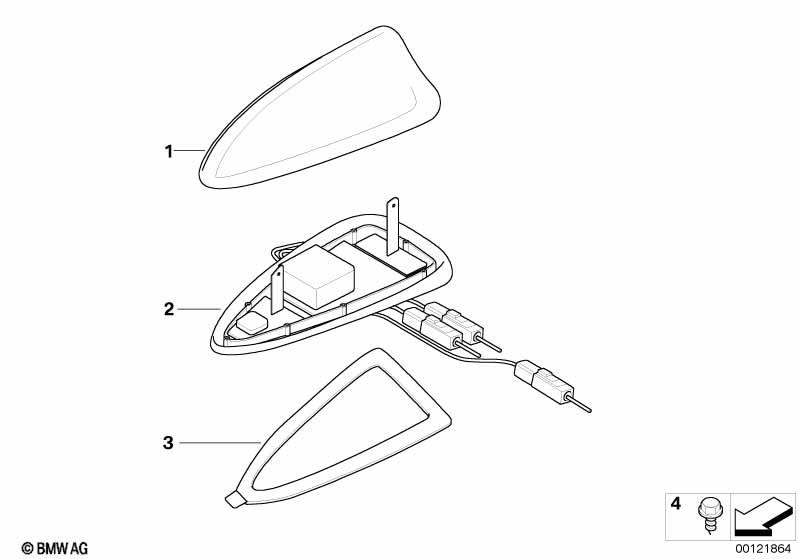 Onderdelen telefoondakantenne