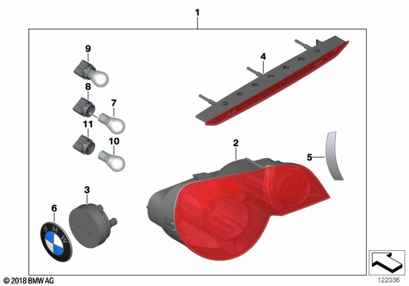 Extra set, achterlicht, wit