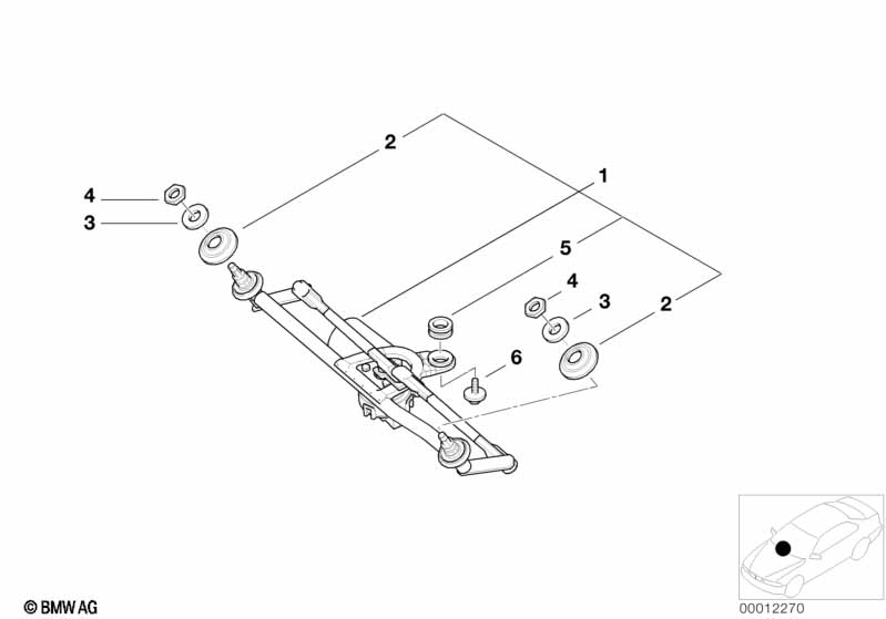 Ruitenwisinstallatie rechtssturend