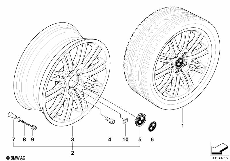 BMW LM velg M dubbele spaken 164