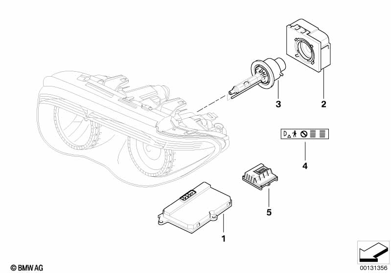 Koplamp elektron. delen Xenon-licht