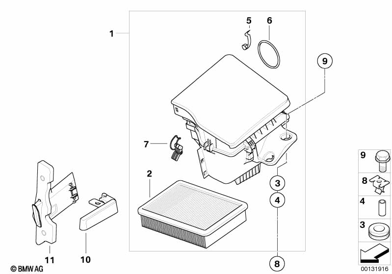 Aanzuiggeluidsdemper / Filterelement