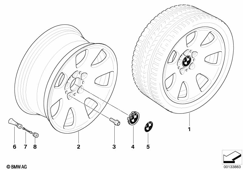 BMW LM wiel sterspaken 165