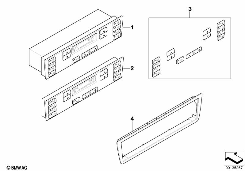 Bediening automatische airconditioning