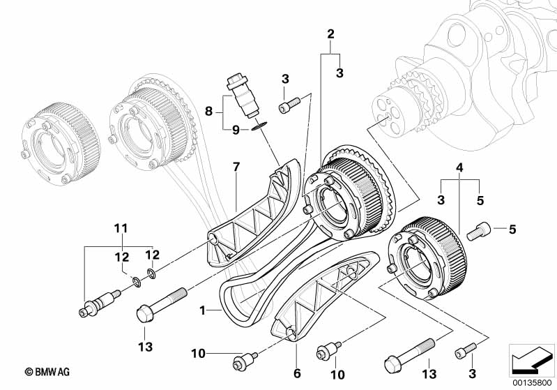 Stuuraandrijf stuurketting cil. 6-10