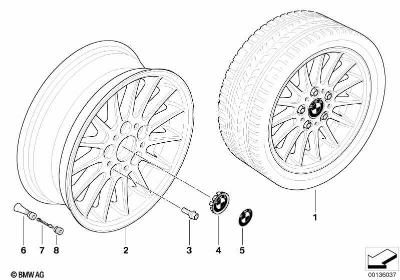 BMW wiel lichtmetaal radiale spaak 32