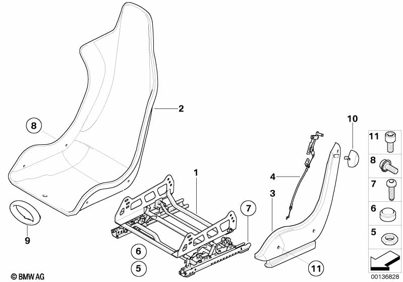 Recaro sportstoel-stoelrails