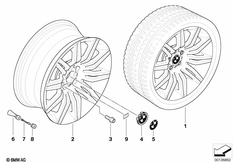 BMW LM velg M dubbele spaken 172