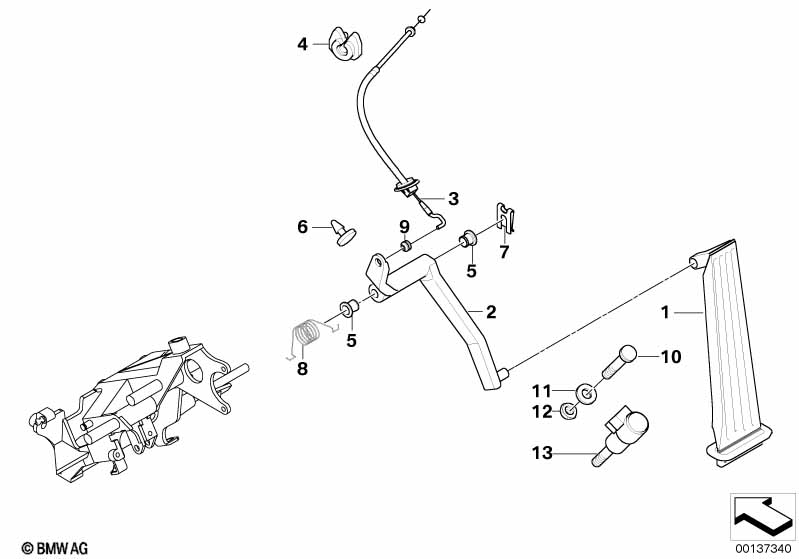 Gasbediening/bowdenkabel