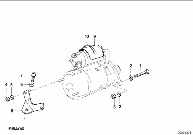 Startmotor befestigungsdelen