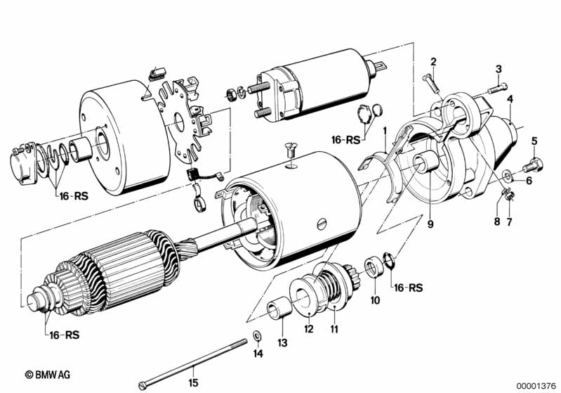 Startmotor onderdelen