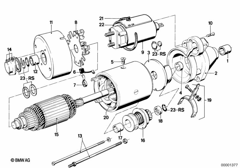 Startmotor onderdelen