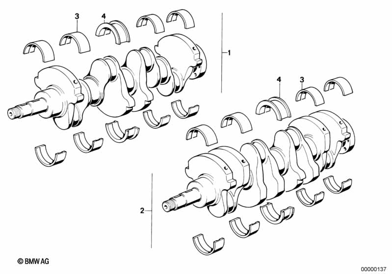 Krukas drijfwerk-krukas met lagerschalen