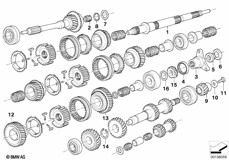 Getrag 265/5 tandwiel set, onderdeele