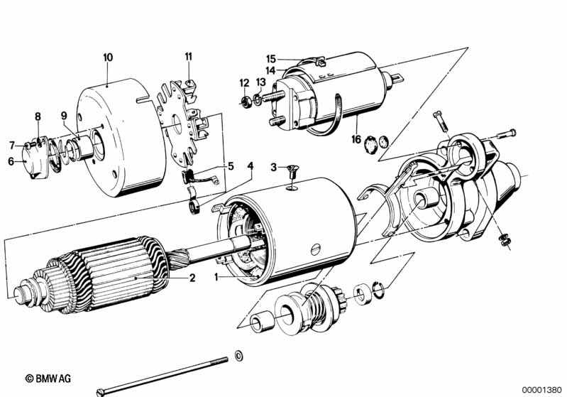 Startmotor onderdelen