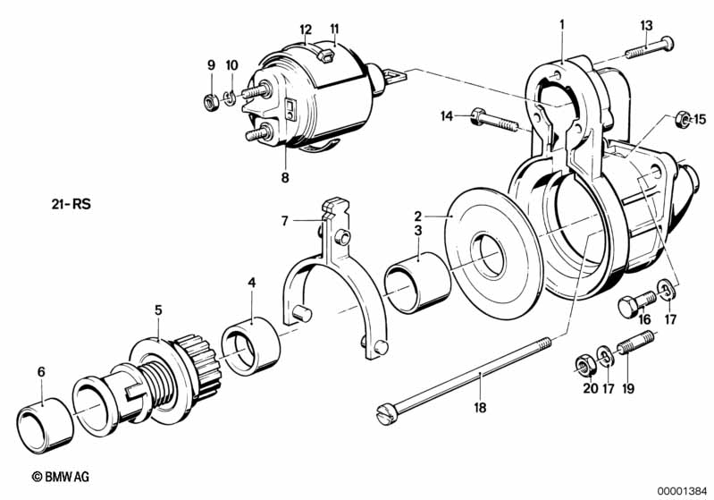 Startmotor onderdelen