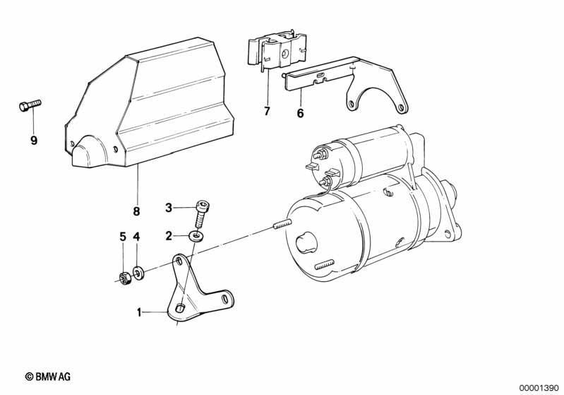 Startmotor befestigungsdelen