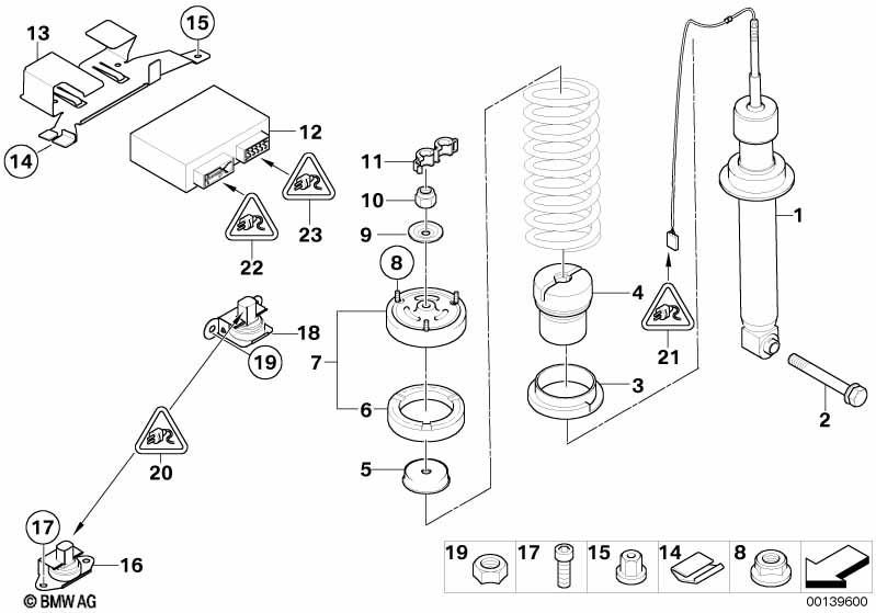 Veerelement achter EDC/stuurtoes./sensor