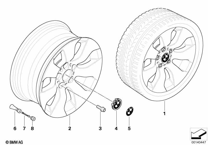 BMW LM wiel sterspaken 158