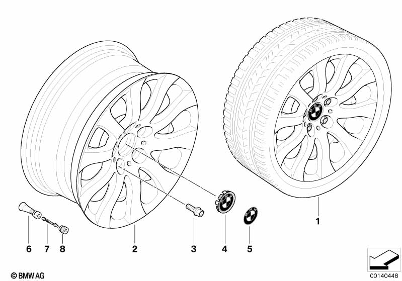 BMW LM wiel sterspaken 159