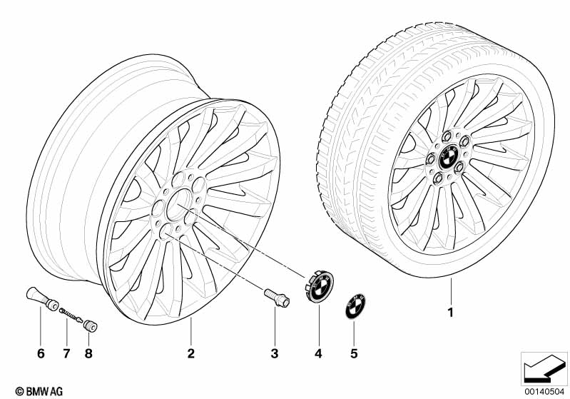 BMW wiel lichtmetaal radiale spaak 196