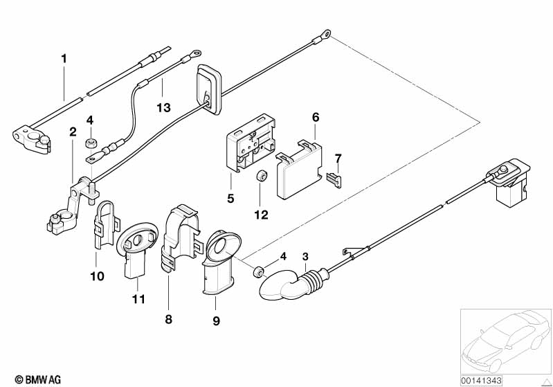 Batterijkabel(accu achter)