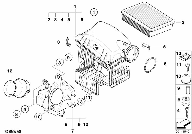 Aanzuiggeluidsdemper / Filterelement