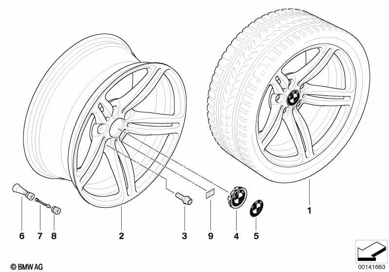 BMW LM velg M dubbele spaken 167