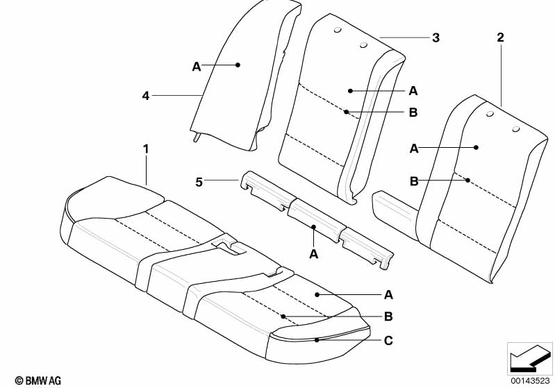 Indiv.bekleding basisstoel, achter