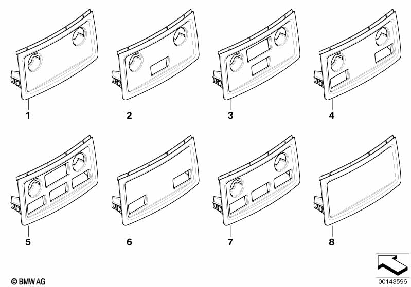 Aanbouwdelen middenconsole achter