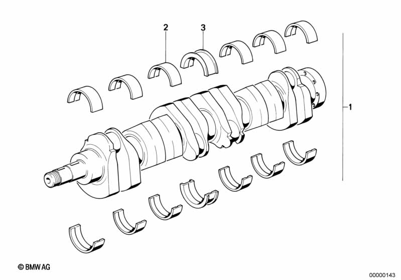 Krukas drijfwerk-krukas met lagerschalen