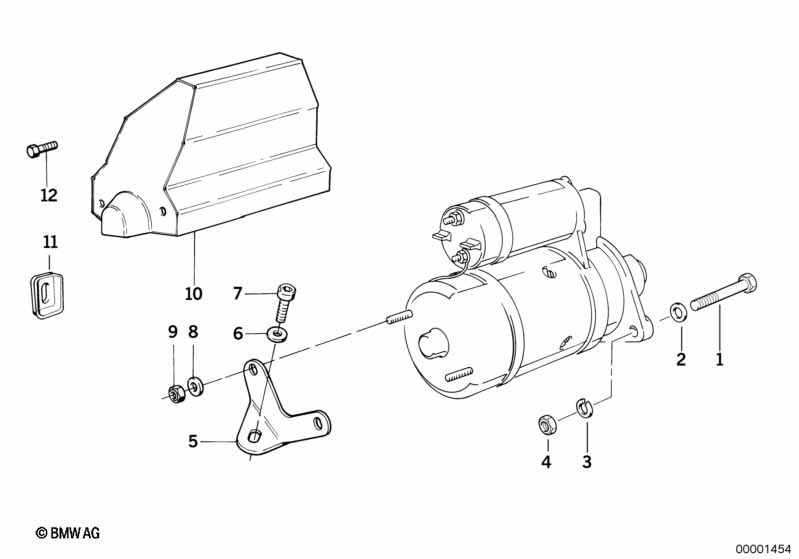 Startmotor befestigungsdelen