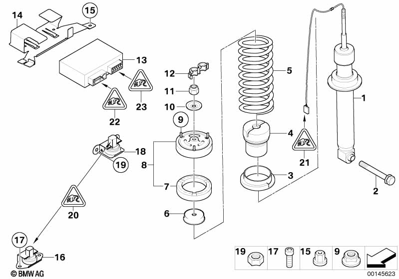 Veerelement achter EDC/stuurtoes./sensor