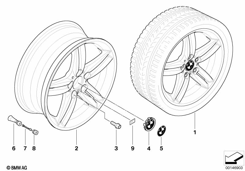 BMW LM velg M dubbele spaken 208