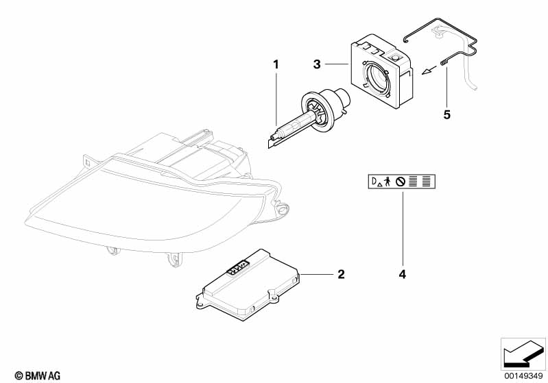 Koplamp elektron. delen Xenon-licht