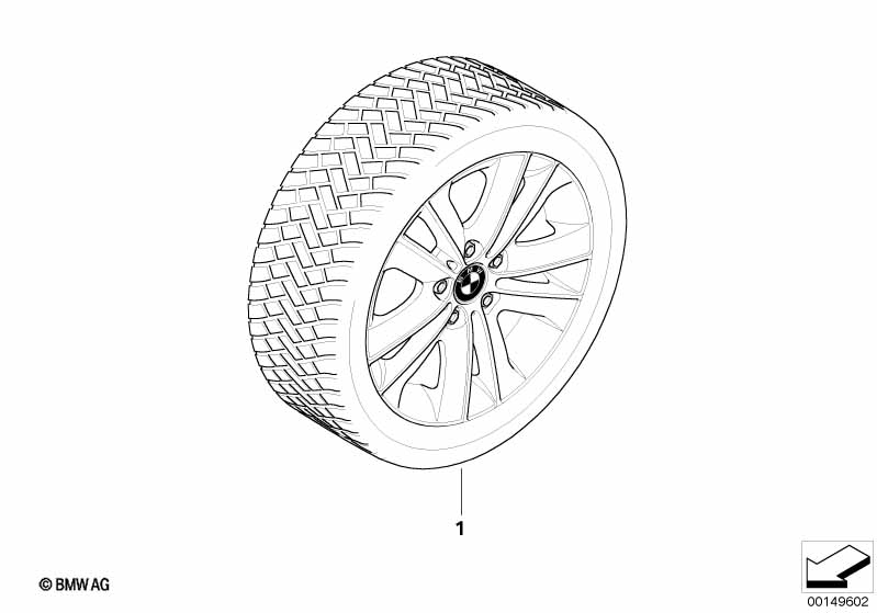 Compleet winterwiel V-spaak 141 - 17"