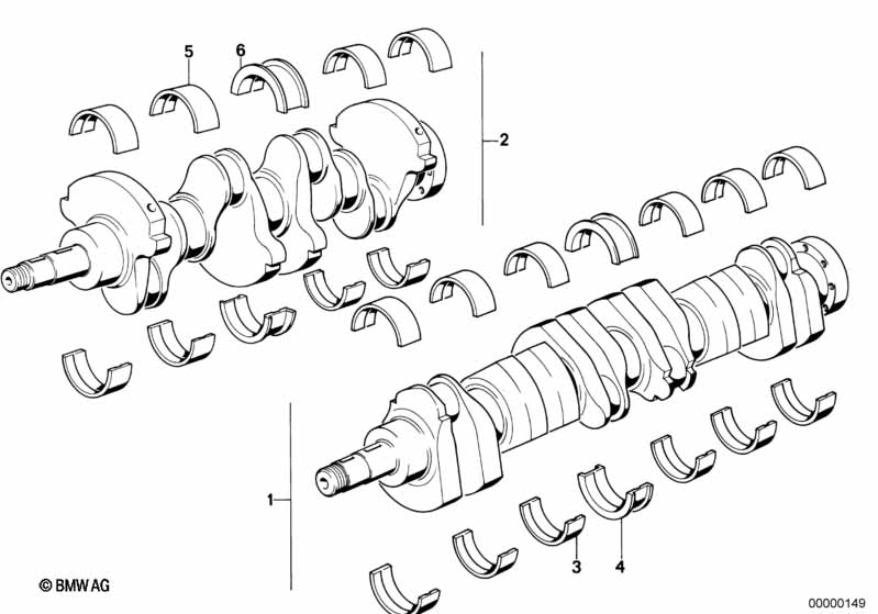 Krukas drijfwerk-krukas met lagerschalen