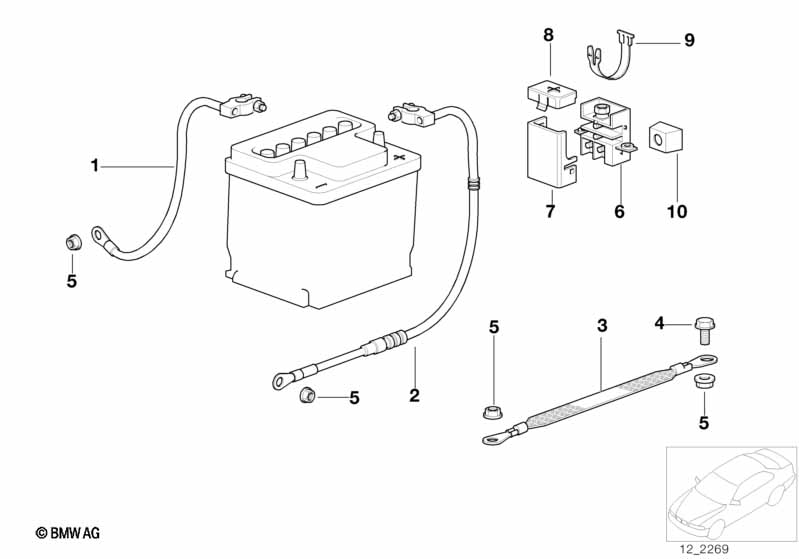 Batterijkabel(accu achter)