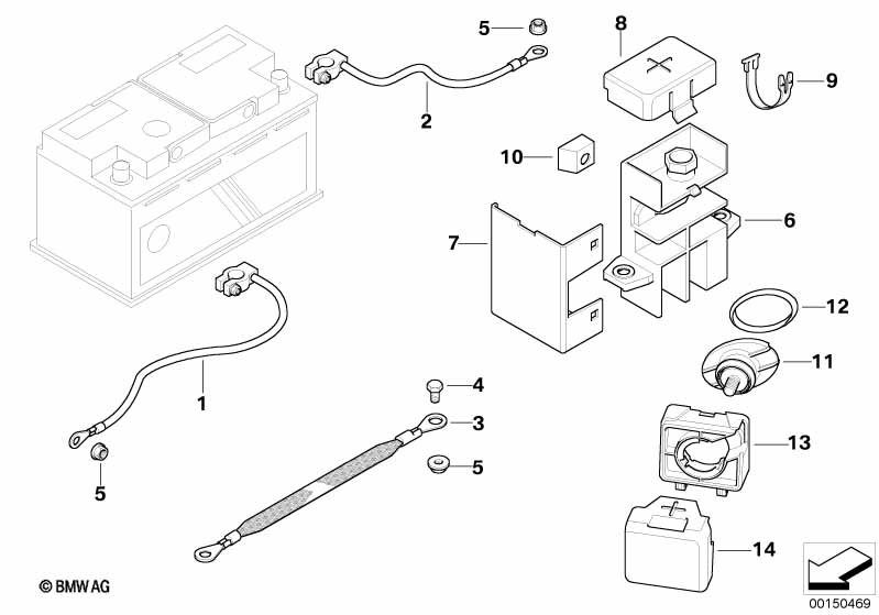 Batterijkabel(accu achter)