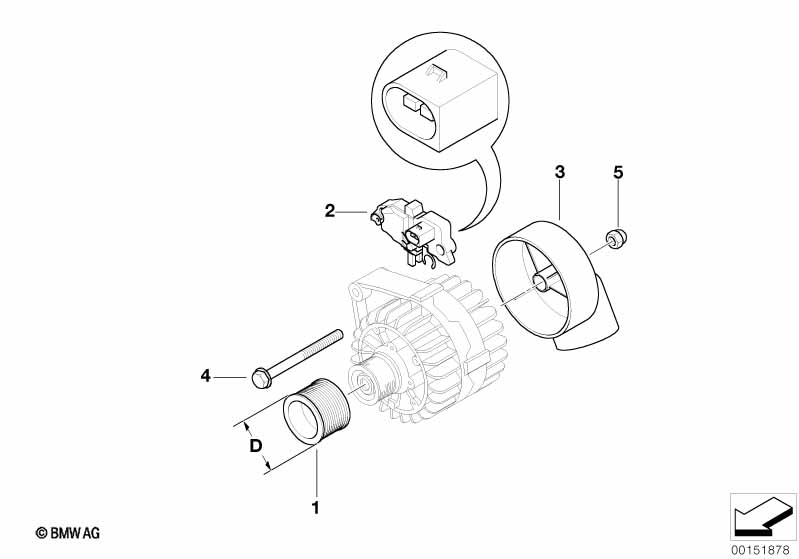 Dynamo onderdelen 120A Bosch